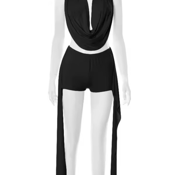 Elegant Black Women's two piece set